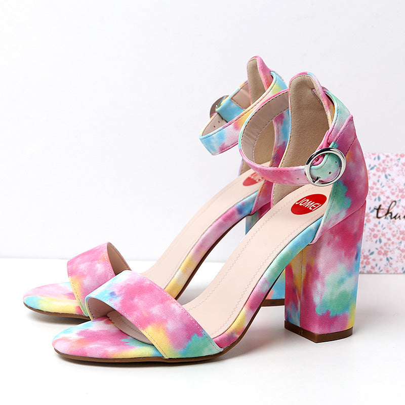 Fashion color with super high heels