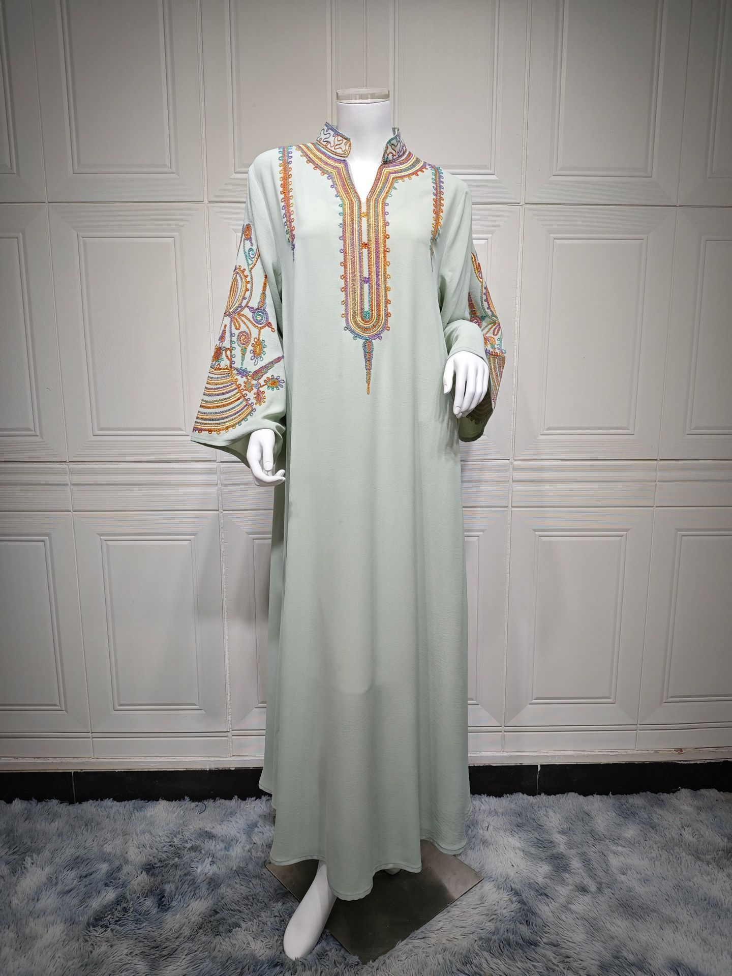 Women's Embroidered Rope Embroidered Muslim Dress