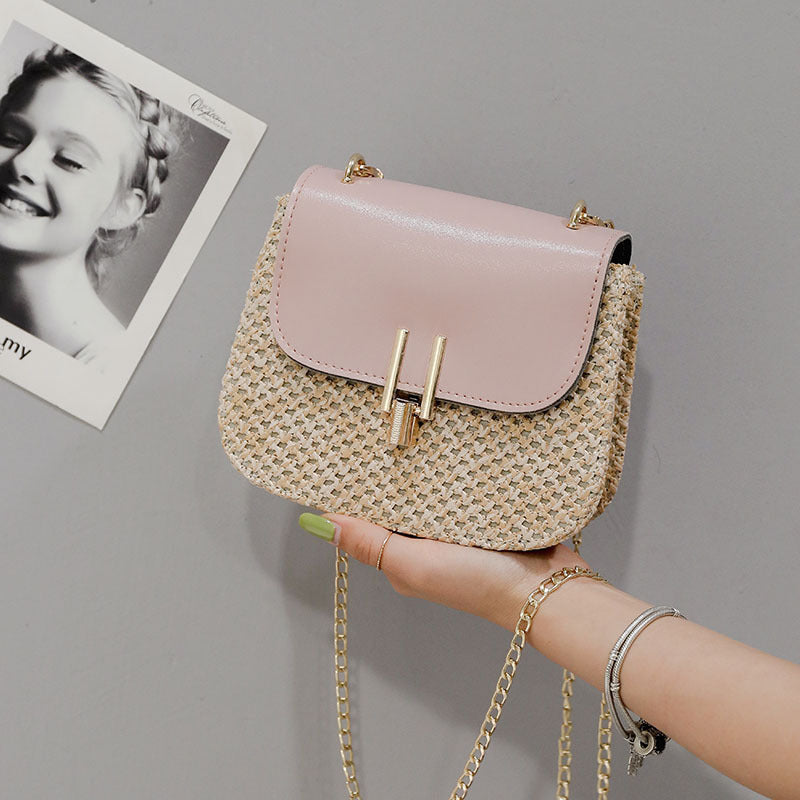 Straw bag messenger women's bag