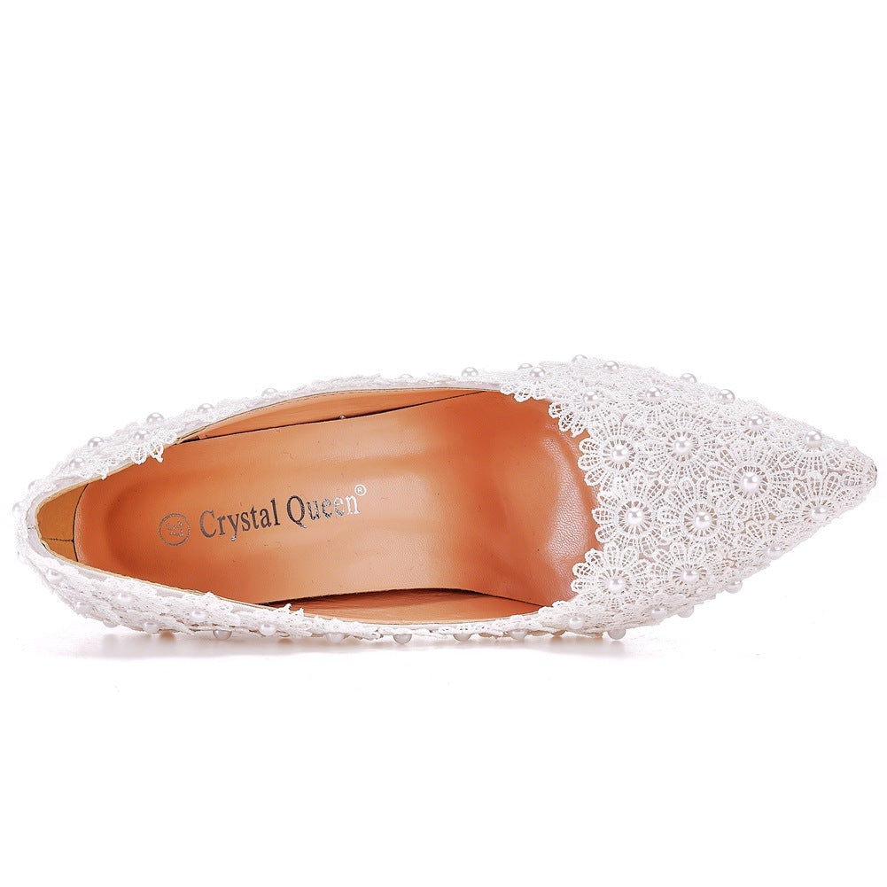 7cm Crystal Clear Chunky Heels