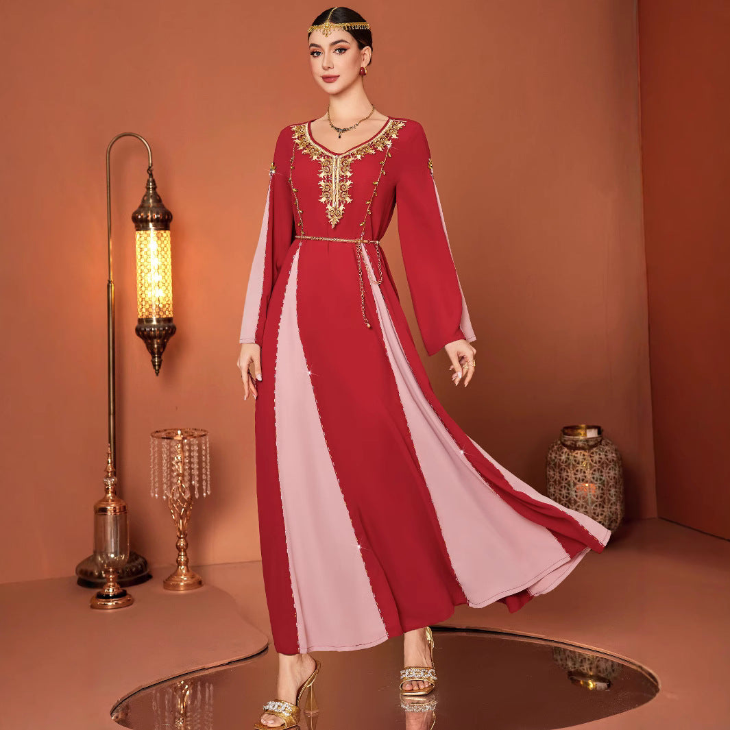 Labo Style Contrast Color ABAYA Formal Dress