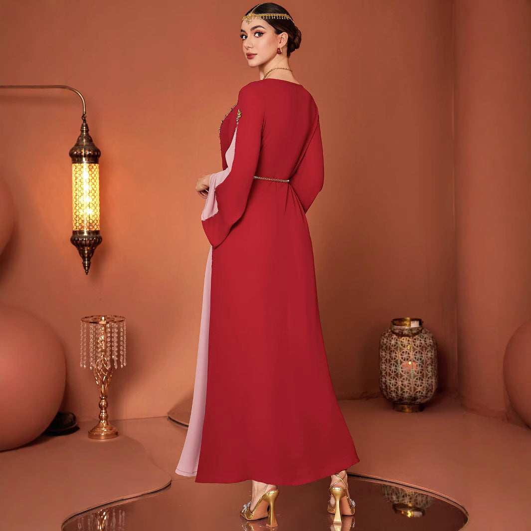 Labo Style Contrast Color ABAYA Formal Dress